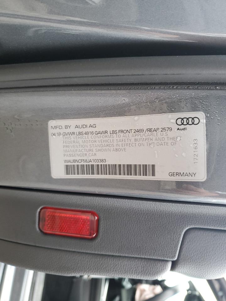 Photo 11 VIN: WAUBNCF58JA103383 - AUDI A5 