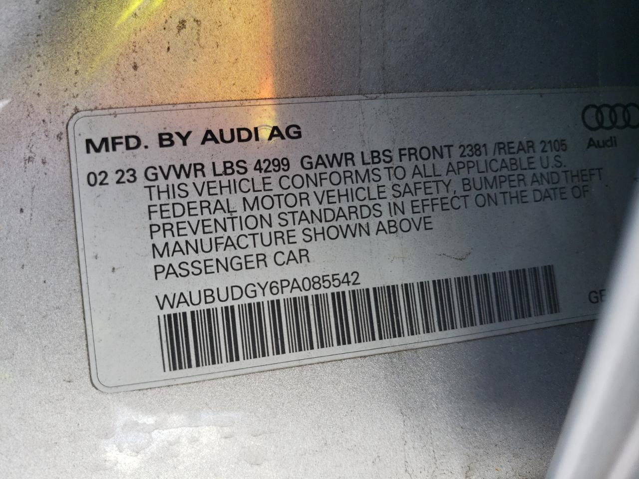 Photo 11 VIN: WAUBUDGY6PA085542 - AUDI A3 