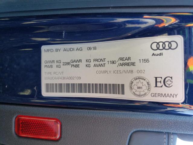 Photo 12 VIN: WAUC4AF43KA002109 - AUDI S4 PRESTIG 