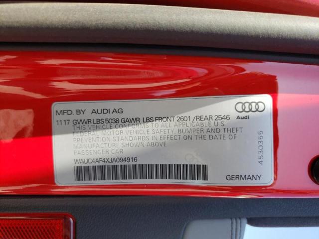 Photo 9 VIN: WAUC4AF4XJA094916 - AUDI S4 PRESTIG 