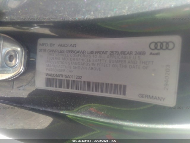 Photo 8 VIN: WAUC4AFR1GA011202 - AUDI S5 