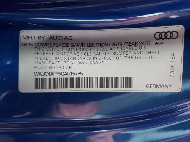 Photo 9 VIN: WAUC4AFR5GA015785 - AUDI S5 PREMIUM 