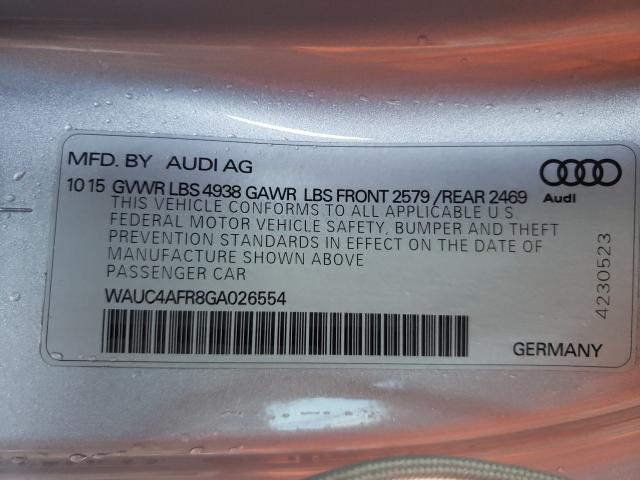 Photo 9 VIN: WAUC4AFR8GA026554 - AUDI S5 PREMIUM 