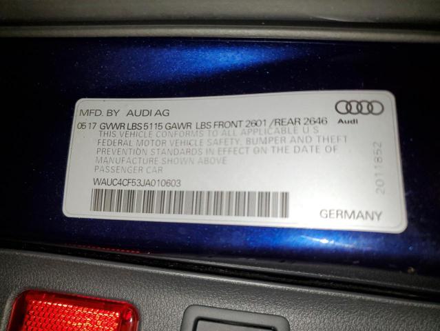 Photo 9 VIN: WAUC4CF53JA010603 - AUDI S5 PRESTIG 