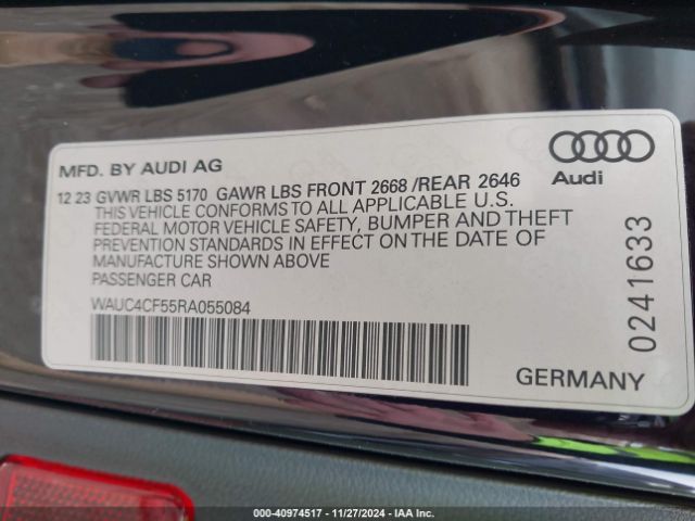 Photo 8 VIN: WAUC4CF55RA055084 - AUDI S5 