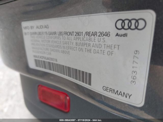 Photo 8 VIN: WAUC4CF56JA039318 - AUDI S5 