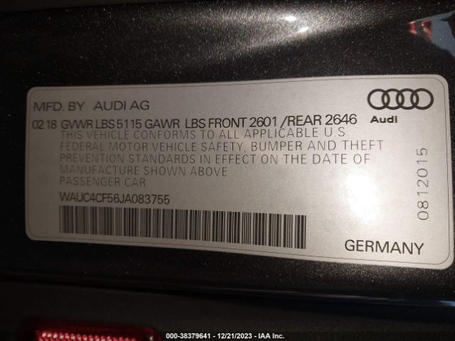 Photo 8 VIN: WAUC4CF56JA083755 - AUDI S5 