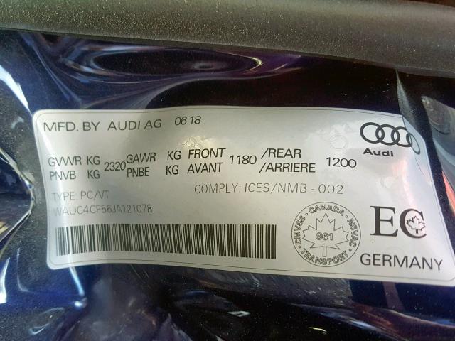 Photo 9 VIN: WAUC4CF56JA121078 - AUDI S5 PRESTIG 