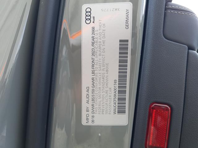 Photo 9 VIN: WAUC4CF56KA001749 - AUDI S5 PRESTIG 