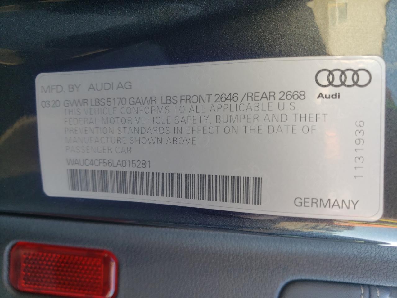 Photo 12 VIN: WAUC4CF56LA015281 - AUDI RS5 