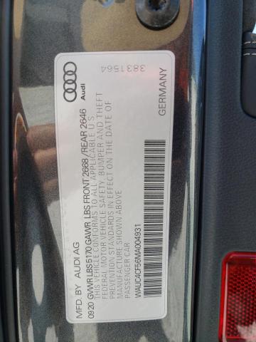 Photo 11 VIN: WAUC4CF56MA004931 - AUDI S5 PREMIUM 