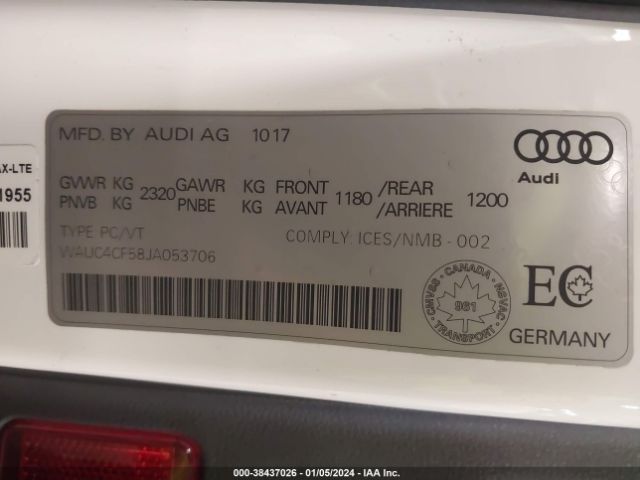 Photo 8 VIN: WAUC4CF58JA053706 - AUDI S5 