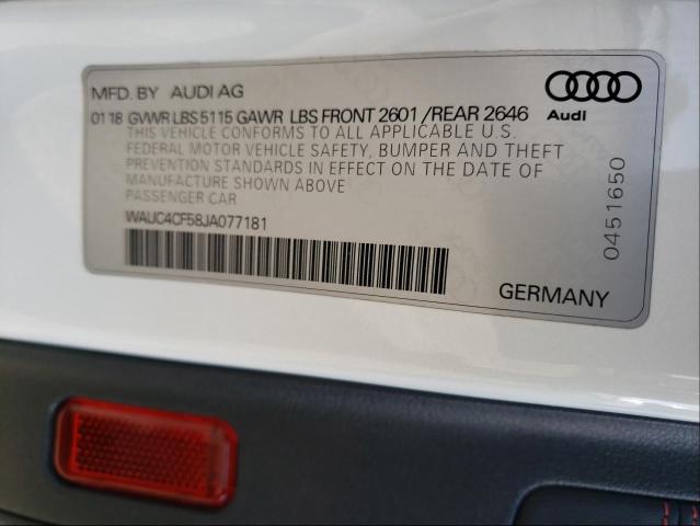 Photo 9 VIN: WAUC4CF58JA077181 - AUDI S5 PRESTIG 