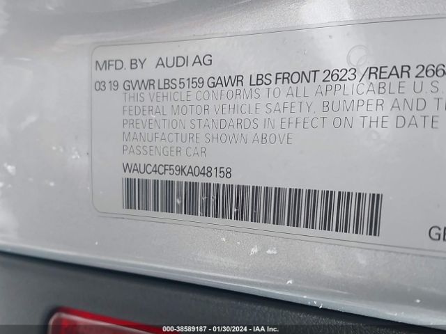 Photo 8 VIN: WAUC4CF59KA048158 - AUDI S5 