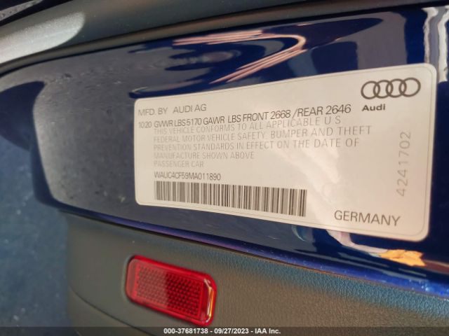 Photo 8 VIN: WAUC4CF59MA011890 - AUDI S5 SPORTBACK 