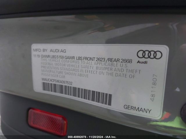 Photo 8 VIN: WAUC4CF5XKA097532 - AUDI S5 