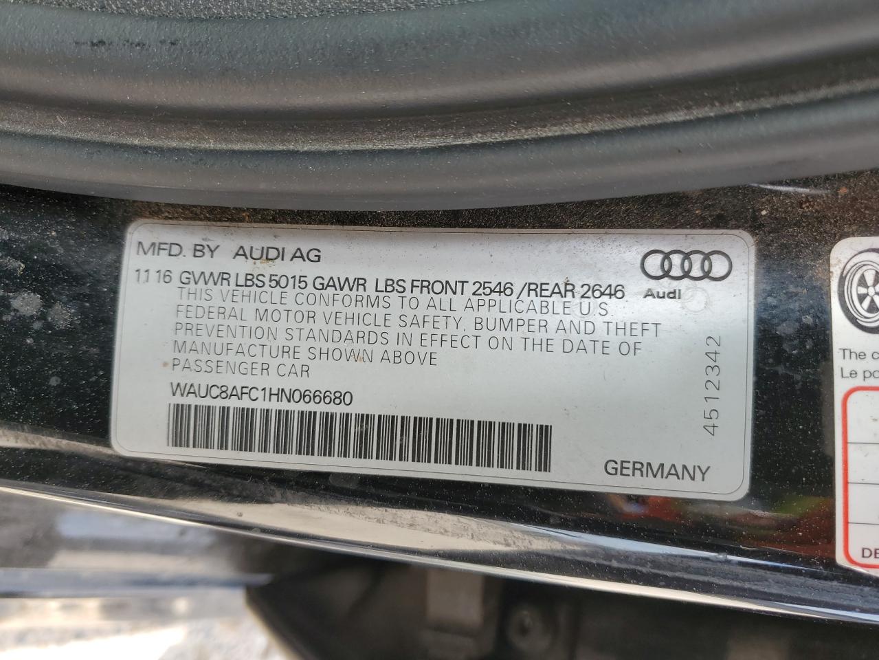 Photo 11 VIN: WAUC8AFC1HN066680 - AUDI A6 