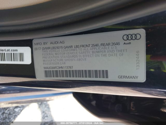 Photo 8 VIN: WAUC8AFC3HN113787 - AUDI A6 