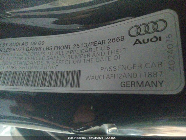 Photo 8 VIN: WAUCFAFH2AN011887 - AUDI A5 