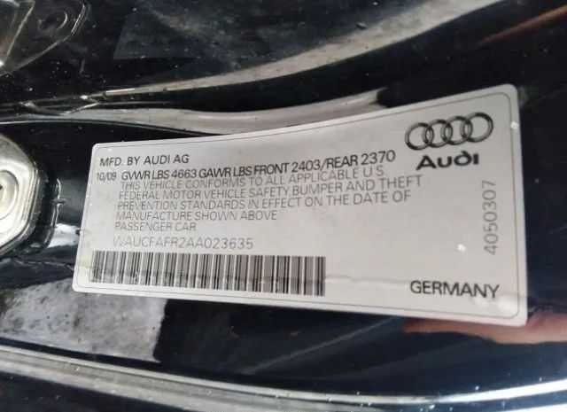 Photo 8 VIN: WAUCFAFR2AA023635 - AUDI A5 