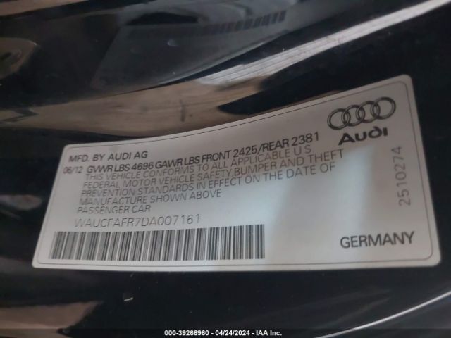 Photo 8 VIN: WAUCFAFR7DA007161 - AUDI A5 