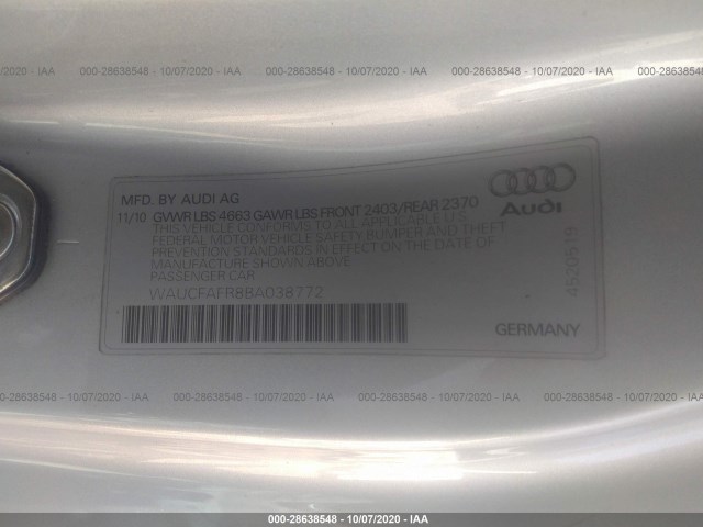 Photo 8 VIN: WAUCFAFR8BA038772 - AUDI A5 