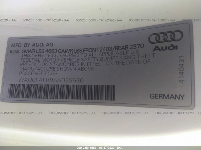 Photo 8 VIN: WAUCFAFR9AA025530 - AUDI A5 