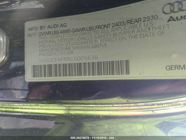 Photo 8 VIN: WAUCFAFR9CA005636 - AUDI A5 