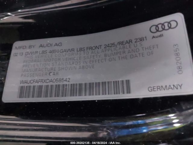 Photo 8 VIN: WAUCFAFRXDA058542 - AUDI A5 