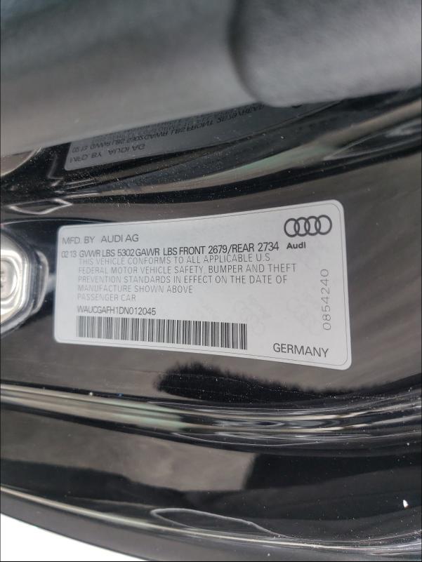 Photo 9 VIN: WAUCGAFH1DN012045 - AUDI S5 