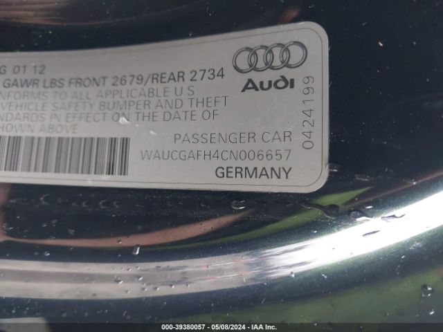 Photo 8 VIN: WAUCGAFH4CN006657 - AUDI S5 