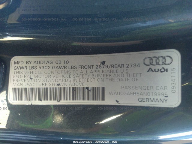 Photo 8 VIN: WAUCGAFH5AN019995 - AUDI S5 