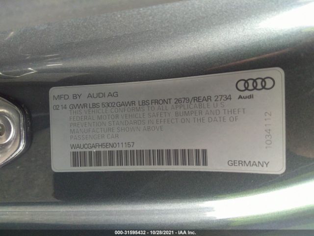 Photo 8 VIN: WAUCGAFH5EN011157 - AUDI S5 