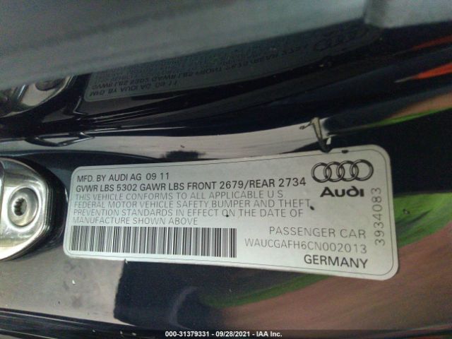 Photo 8 VIN: WAUCGAFH6CN002013 - AUDI S5 