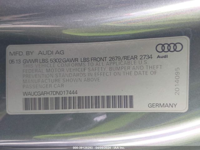 Photo 8 VIN: WAUCGAFH7DN017444 - AUDI S5 