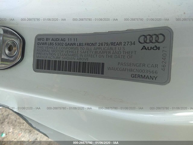 Photo 8 VIN: WAUCGAFH8CN003566 - AUDI S5 