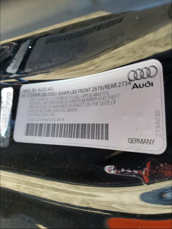 Photo 9 VIN: WAUCGAFH8DN003858 - AUDI S5 PREMIUM 