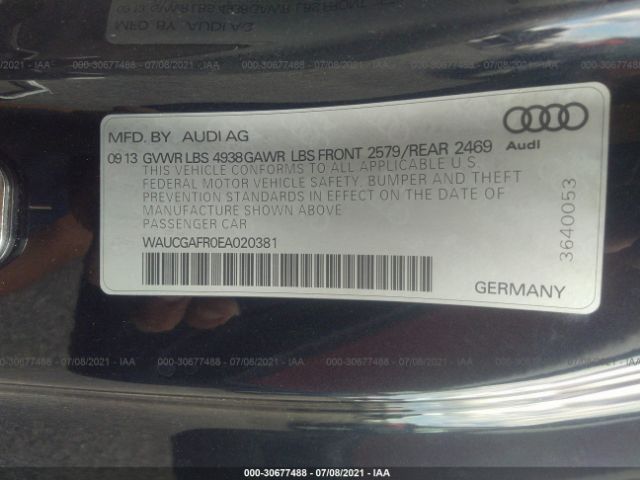 Photo 8 VIN: WAUCGAFR0EA020381 - AUDI S5 