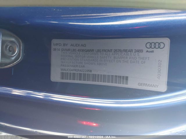 Photo 8 VIN: WAUCGAFR0FA022858 - AUDI S5 