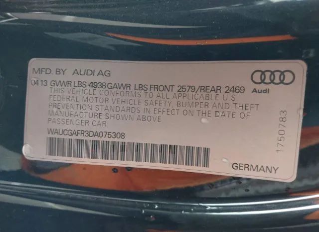 Photo 8 VIN: WAUCGAFR3DA075308 - AUDI S5 