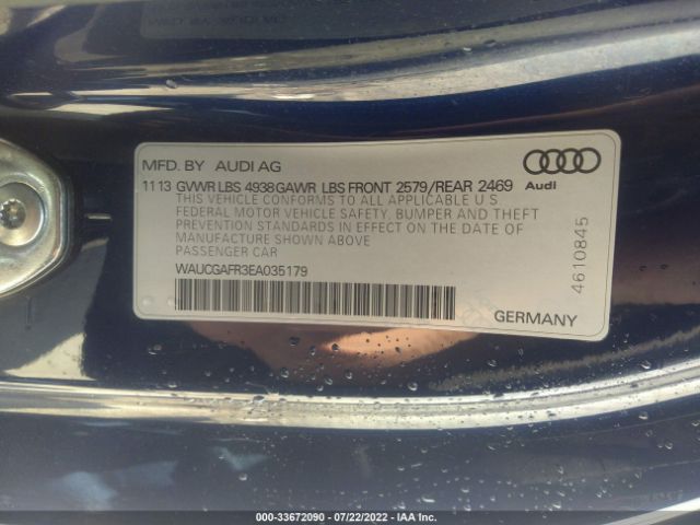 Photo 8 VIN: WAUCGAFR3EA035179 - AUDI S5 