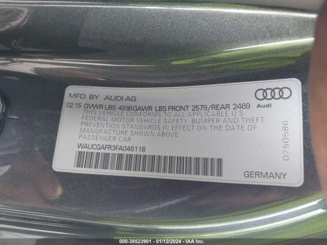 Photo 8 VIN: WAUCGAFR3FA046118 - AUDI S5 