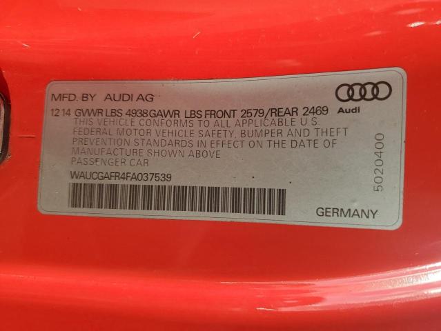 Photo 12 VIN: WAUCGAFR4FA037539 - AUDI S5 PREMIUM 