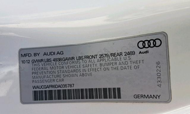 Photo 9 VIN: WAUCGAFR6DA035787 - AUDI S5 