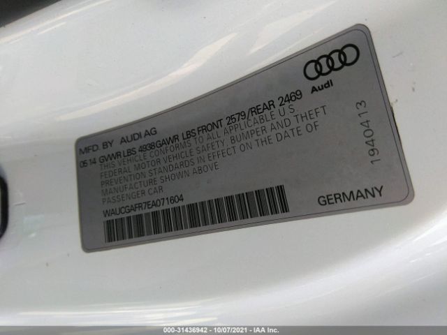 Photo 8 VIN: WAUCGAFR7EA071604 - AUDI S5 