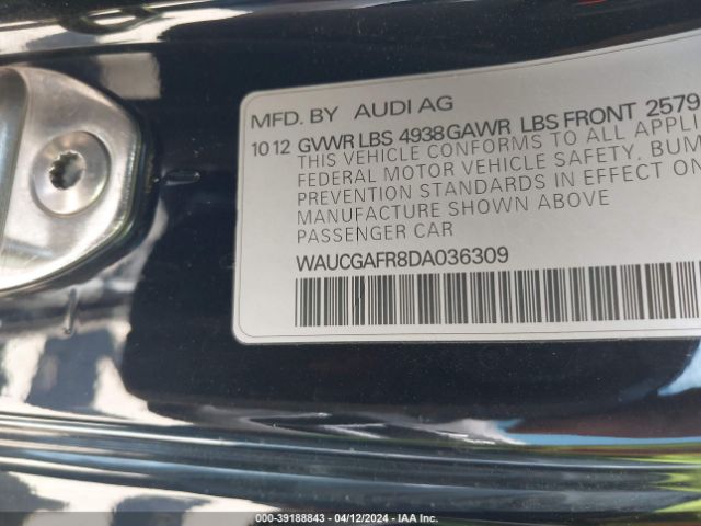 Photo 8 VIN: WAUCGAFR8DA036309 - AUDI S5 