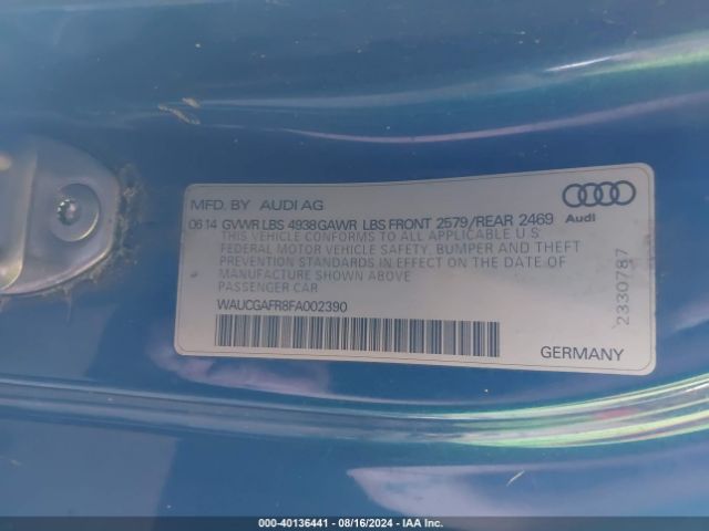 Photo 8 VIN: WAUCGAFR8FA002390 - AUDI S5 