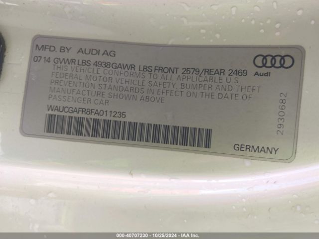 Photo 8 VIN: WAUCGAFR8FA011235 - AUDI S5 