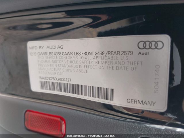 Photo 8 VIN: WAUCNCF50LA004127 - AUDI A5 SPORTBACK 