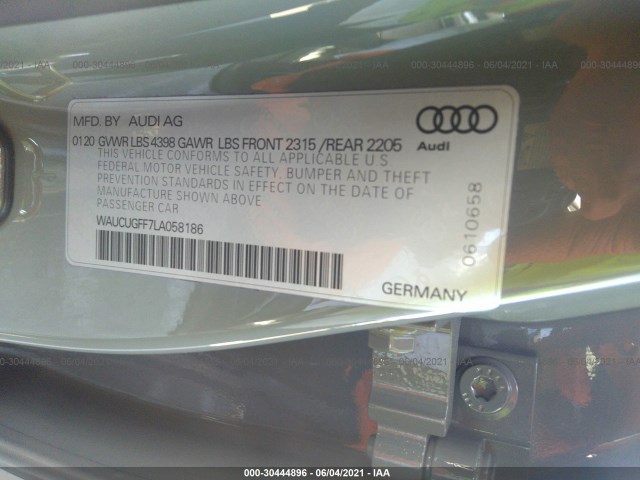 Photo 8 VIN: WAUCUGFF7LA058186 - AUDI A3 SEDAN 